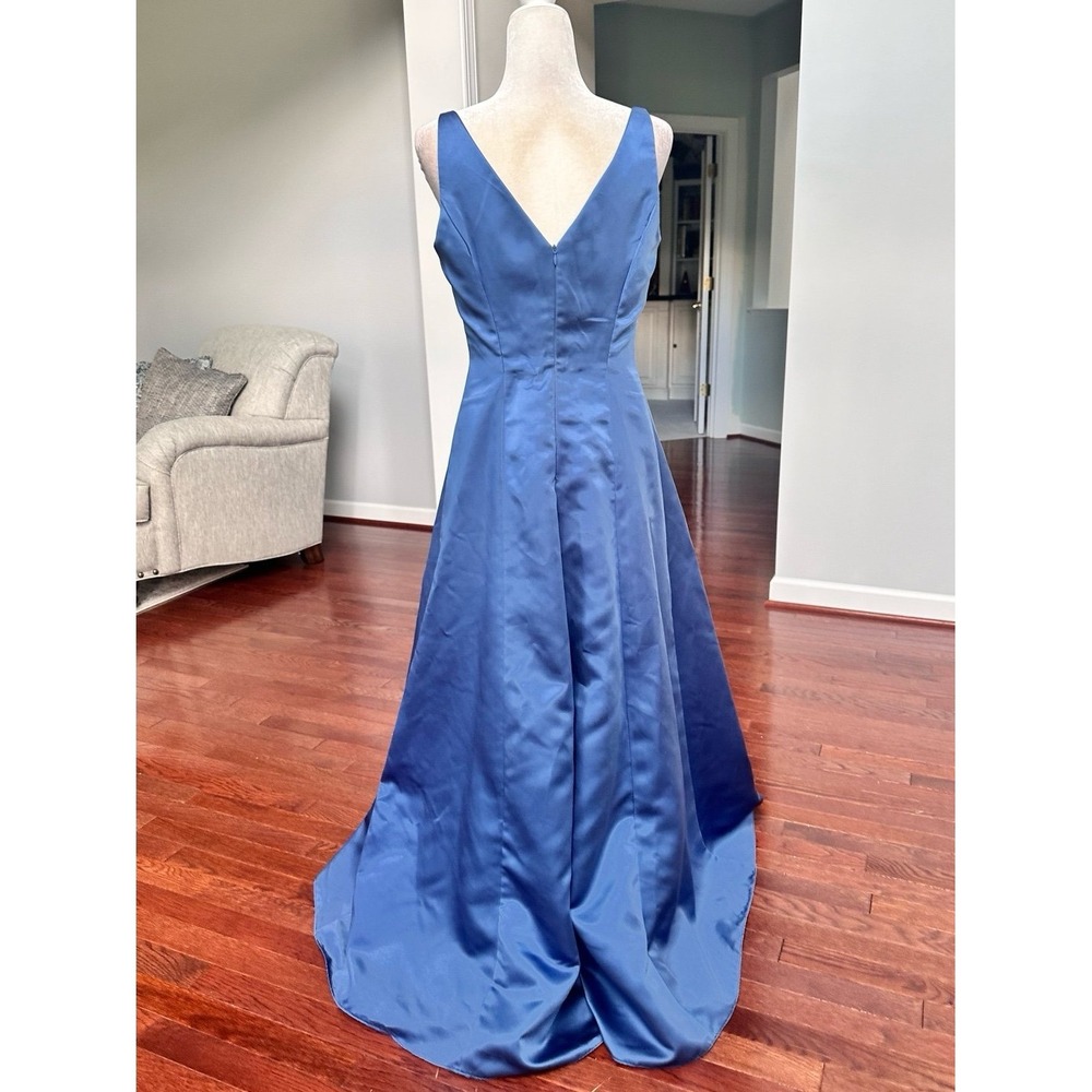 Vintage 2000s Michelangelo Davids Bridal Blue Simple Princess Formal Gown Dress - Picture 8 of 9